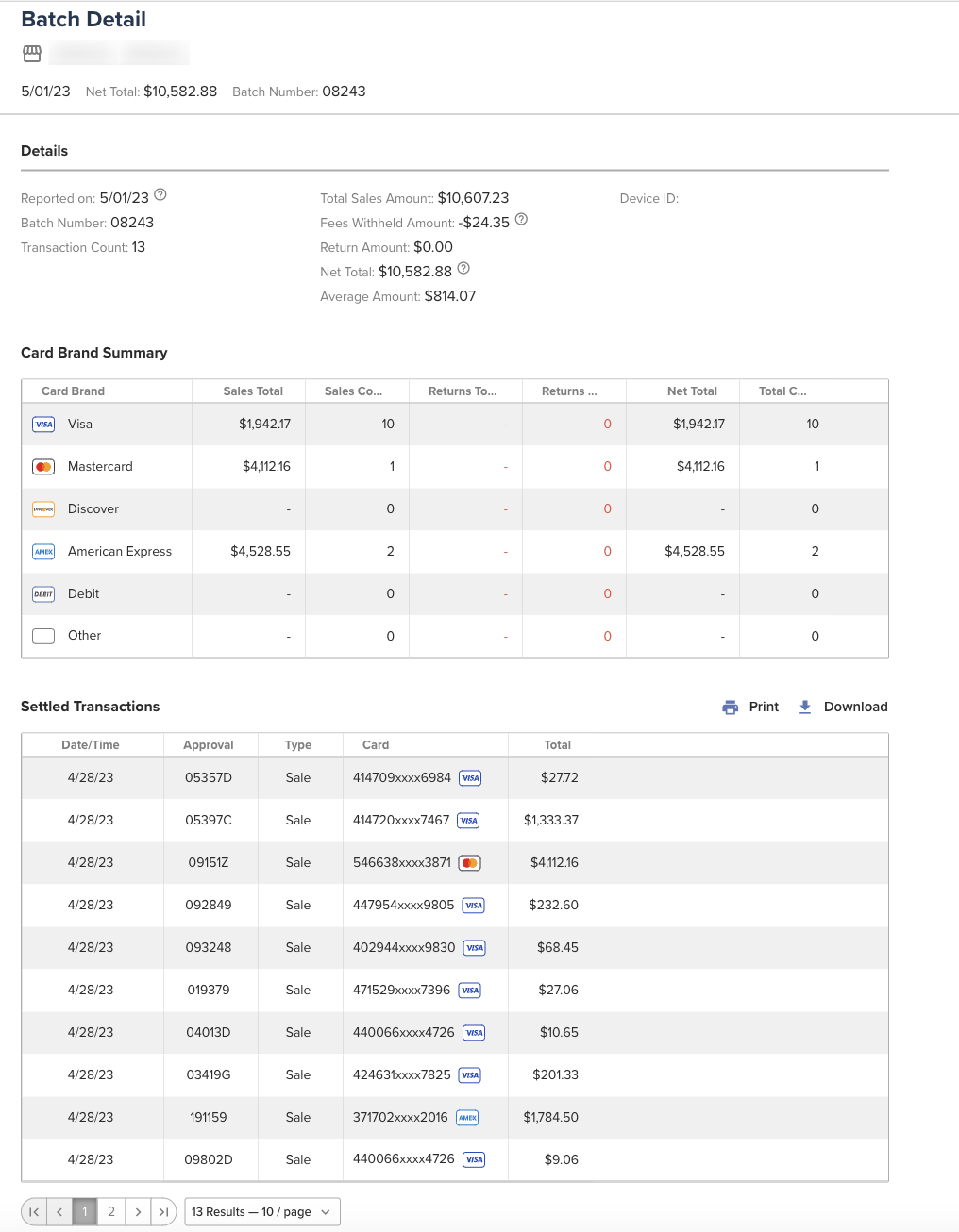 Batch Reporting · Gravity Payments Documentation