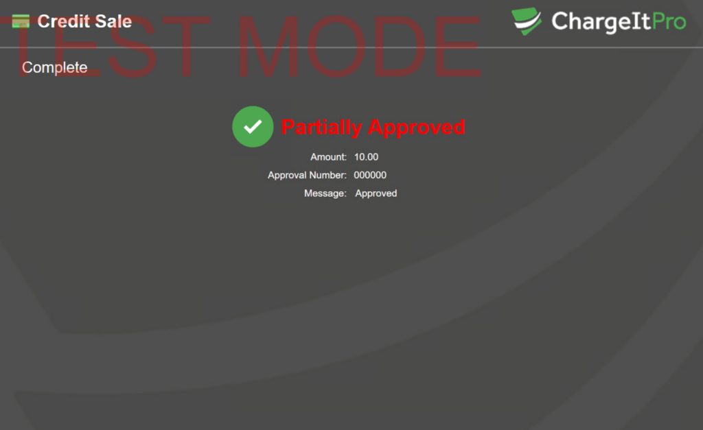 Partial Approval Testing · Gravity Payments Documentation