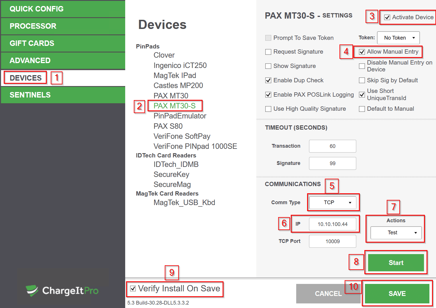 EI Server Device Configuration