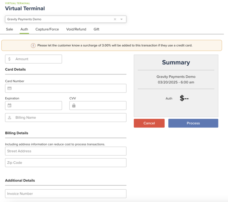 Virtual Terminal · Gravity Payments Documentation